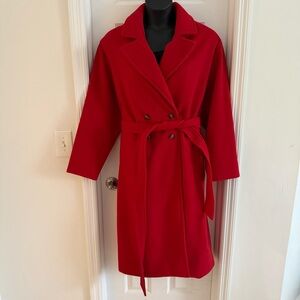 Old Navy Stylish Red Double-Breasted Coat